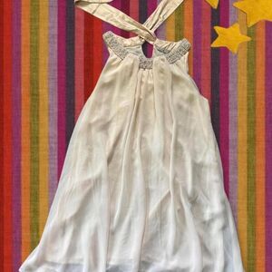 Darling Women's Cream and Tan Dress